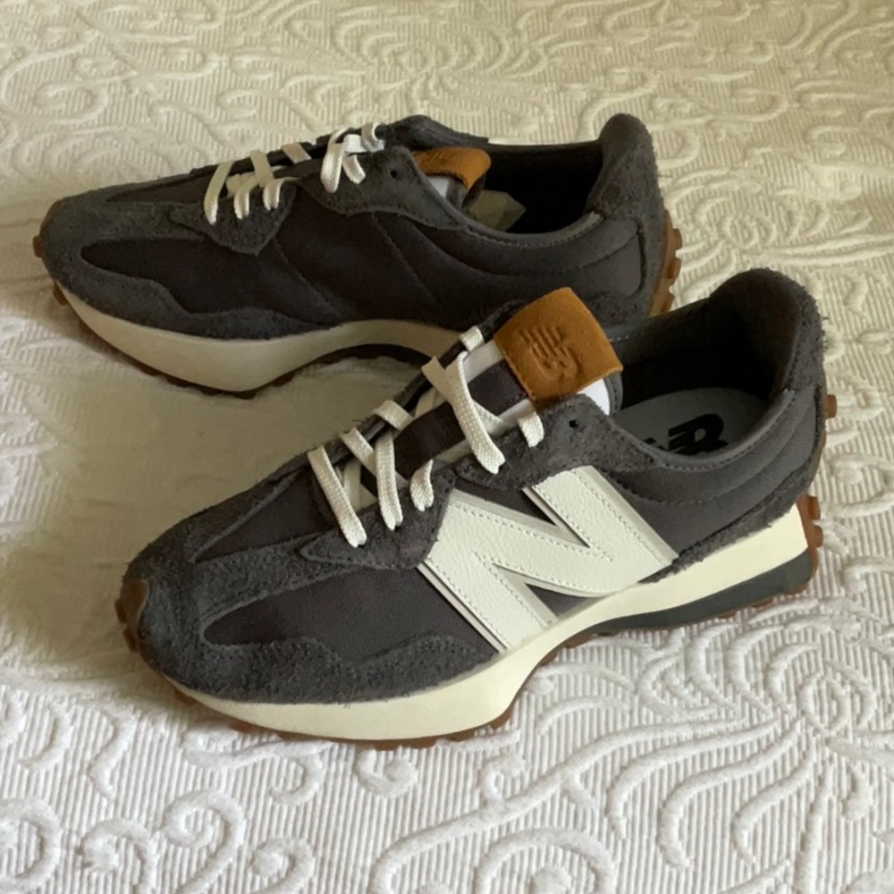 New Balance Gray and White Athletic Shoes